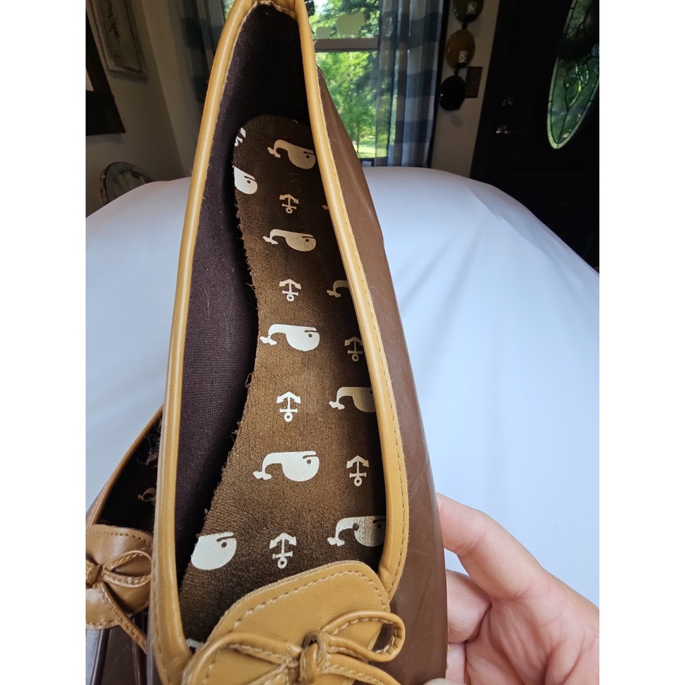 London Fog Webster Women's Duck Slip On Rubber Rain Shoes Dk. Brown/ Tan Size 11 - Picture 10 of 11